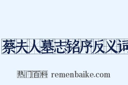蔡夫人墓志铭序反义词是什么意思的图片